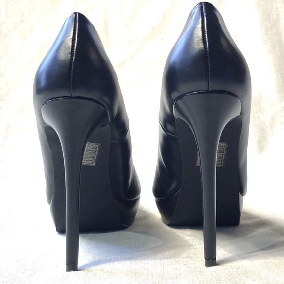 Elisabet Tang Black Leather Platform Stilettos - Picture 5 of 12